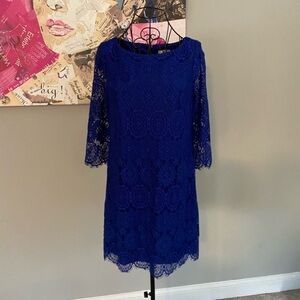 Eliza J Deep Blue Lace Dress💕
